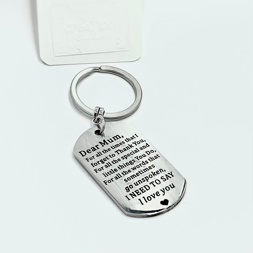 Mum I Love You Quote Keyring