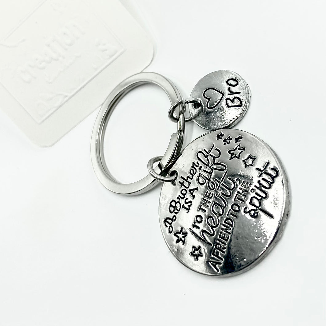 Brother A Gift To The Heart Quote Keyring
